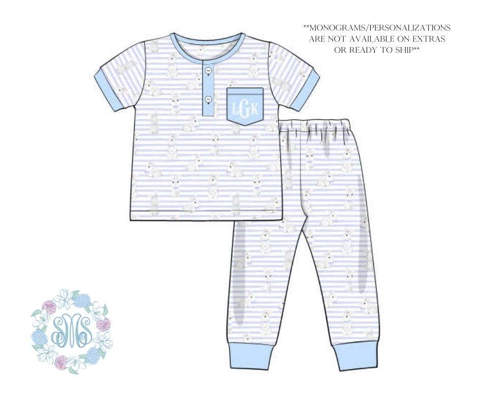 De-Stash: Boys Easter Bunny Pj's **PERSONALIZED**