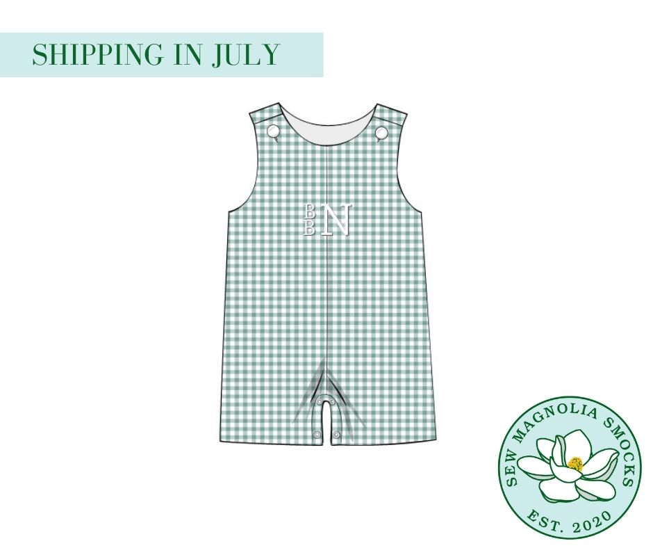 De-Stash: Peach & Gingham Boys Jon Jon **PERSONALIZED**