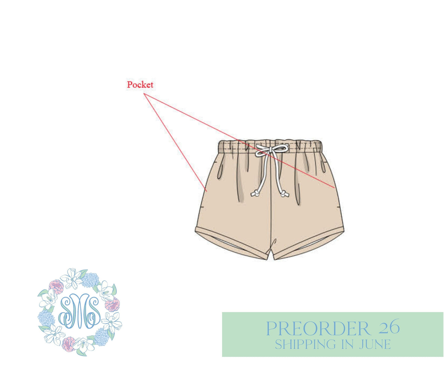 Boys Khaki Shortie Shorts '22