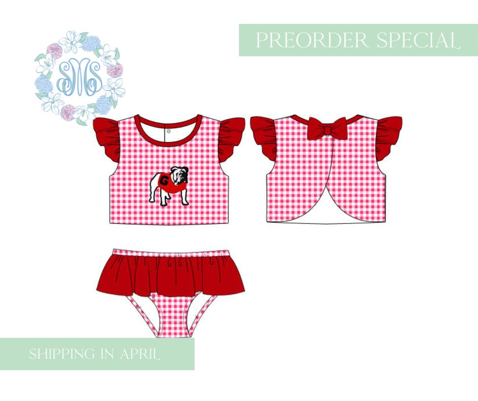 Girls UGA Two Piece Rashguard Swimsuit