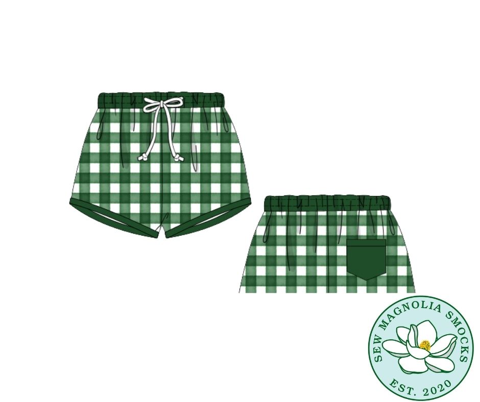 Kelly Gingham Swim Trunks
