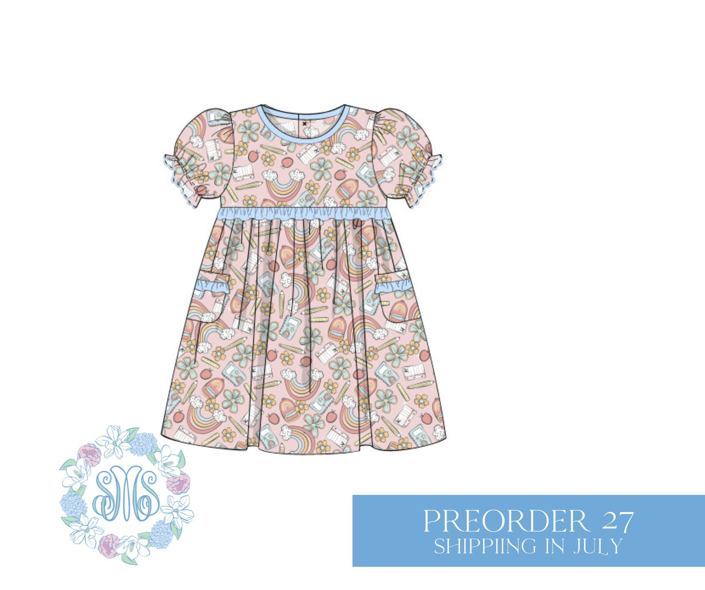 Pastel School Supplies Dress