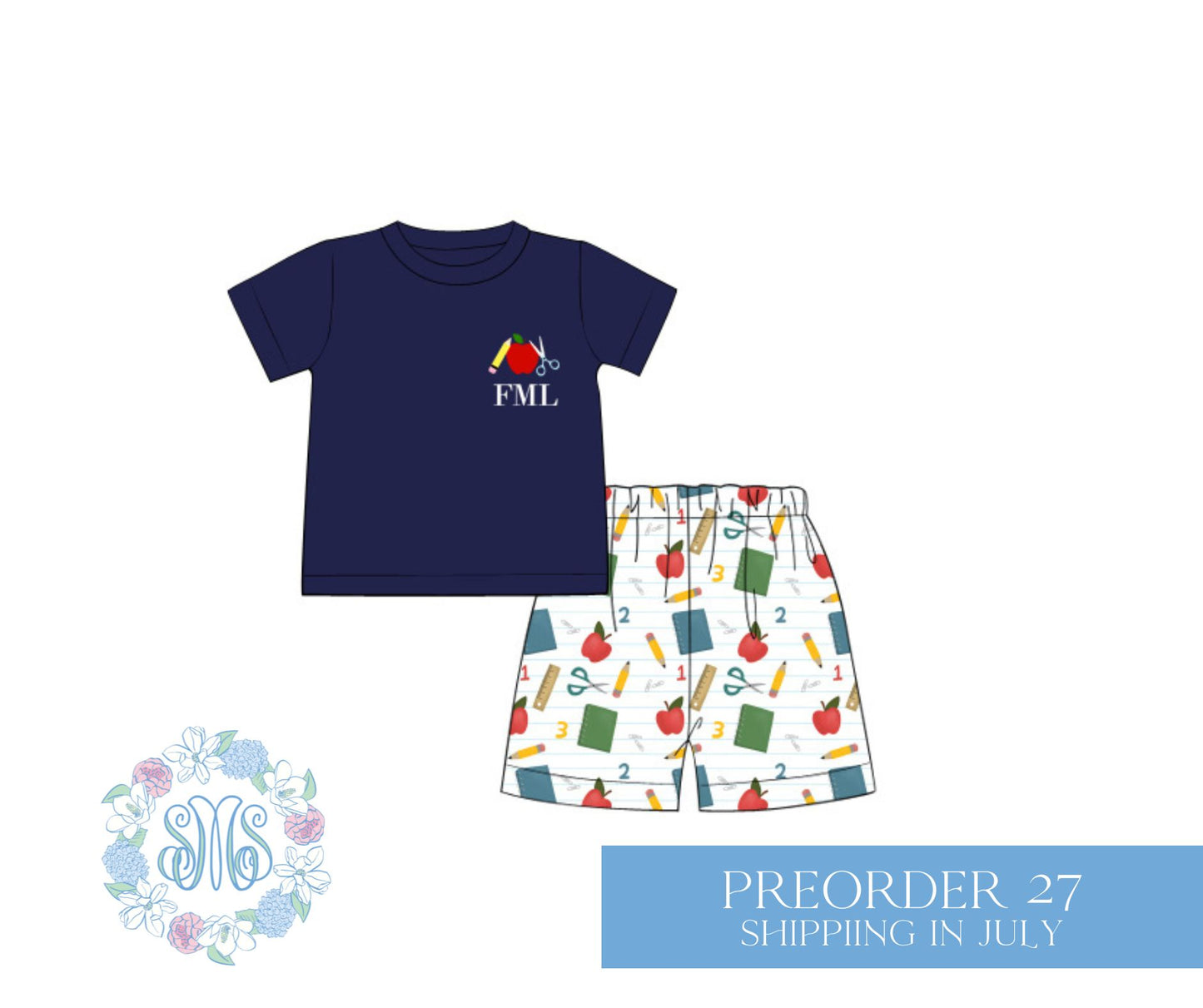 RTS: School Supplies Shorts Set