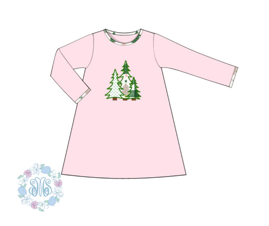 Gingham Trees Girls Dress