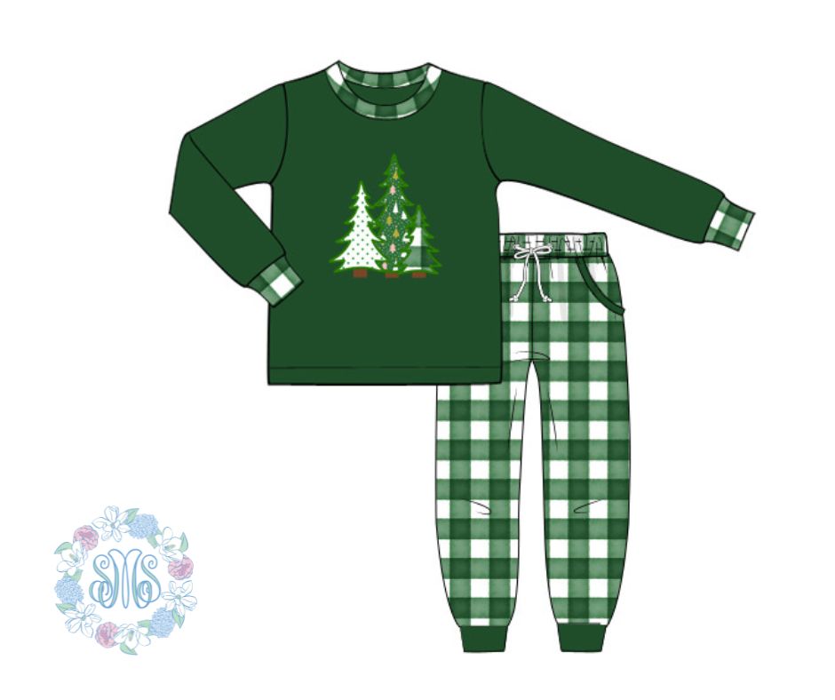 Gingham Trees Boys Jogger Set