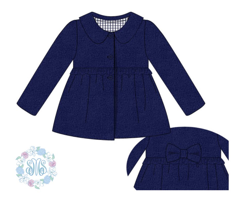 Girls Navy Bow Jacket