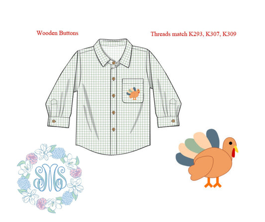 RTS: Thankful Turkey Collared Shirt