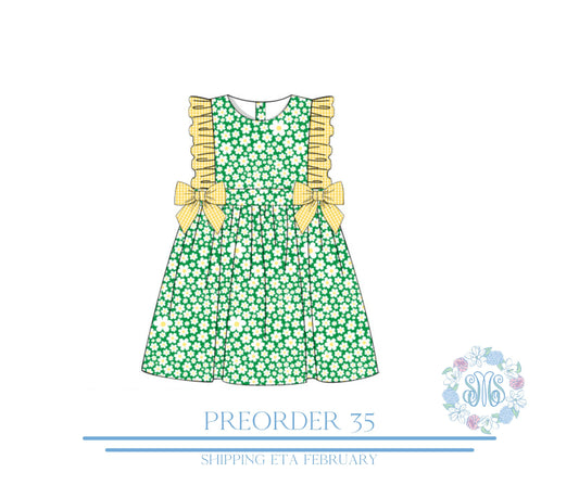 Pre Order 35: Augusta Green Floral Dress