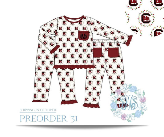 RTS: Christmas in Carolina Girls Pajamas