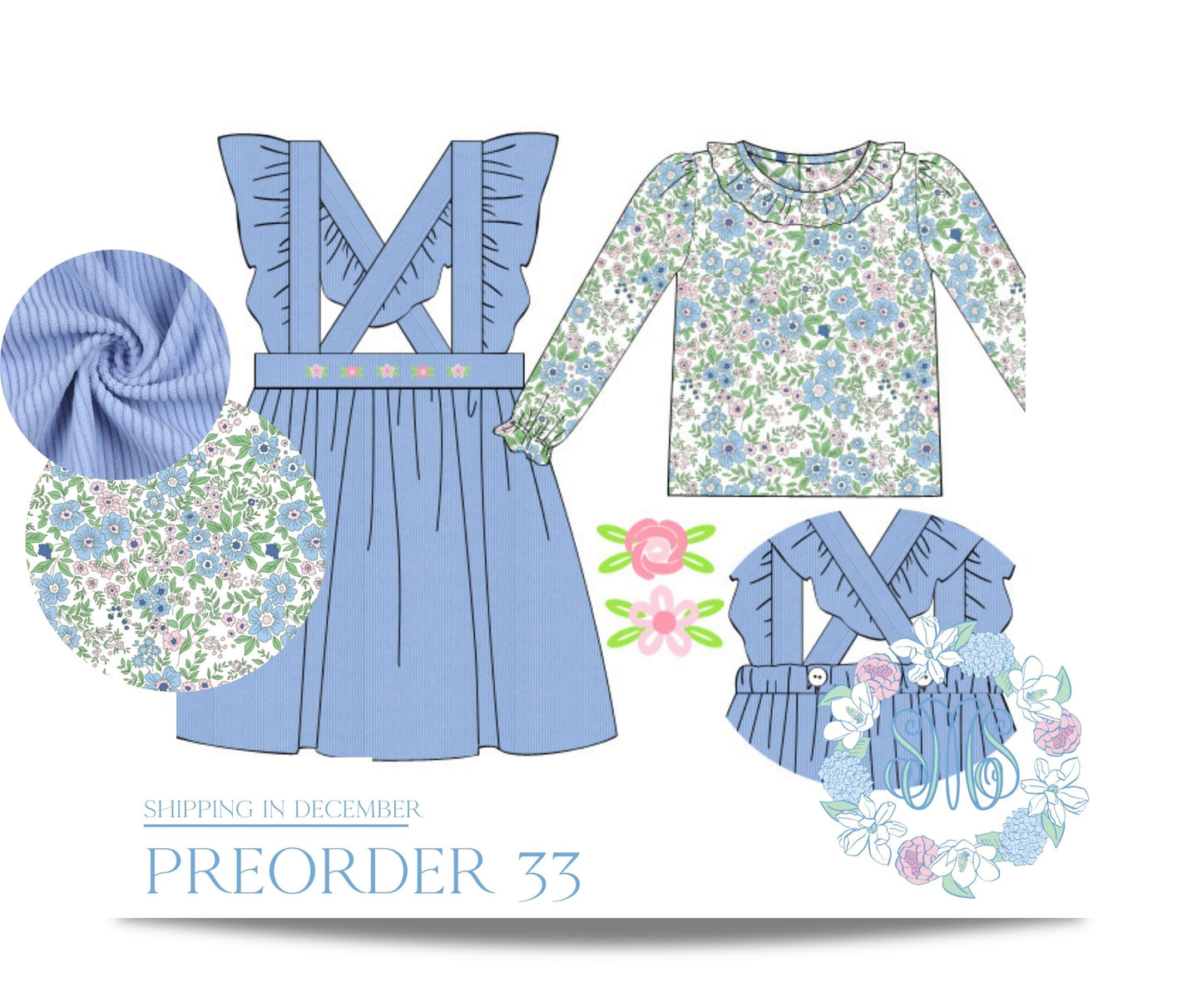 Pre Order 33: Dainty Daisy Cord Dress