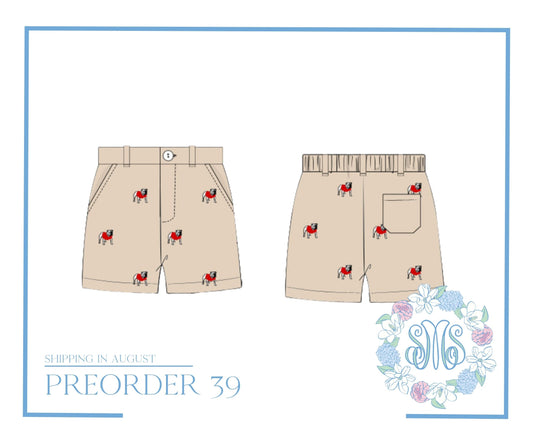 RTS: DAWGS Embroidered Khaki Shorts