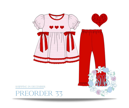 Pre Order 33: French Knot Hearts and Ribbons Set