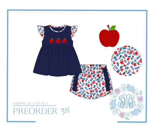 RTS: French Knot Apples Girls Set
