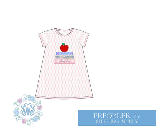 De-Stash: School Books Appliqué Play Dress **PERSONALIZED**
