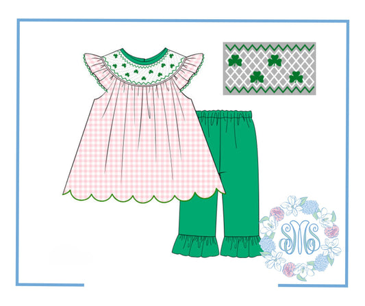 Pre Order 34: Smocked Shamrocks Set