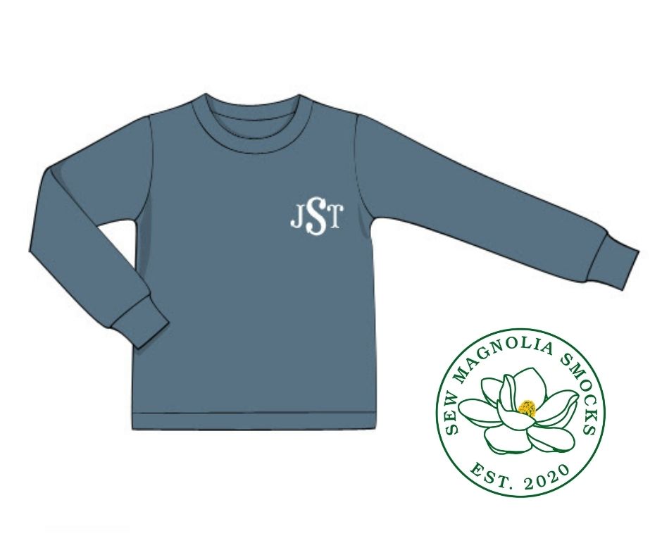 De-Stash: Boys Blue Stone Crewneck Shirt **PERSONALIZED**