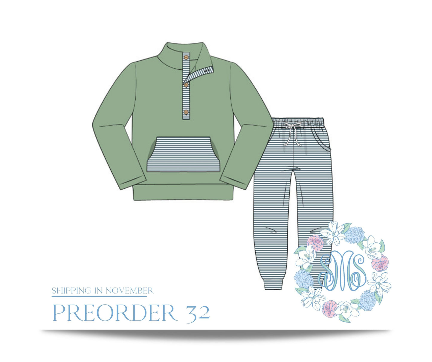 RTS: Winter Stripes Jogger Set