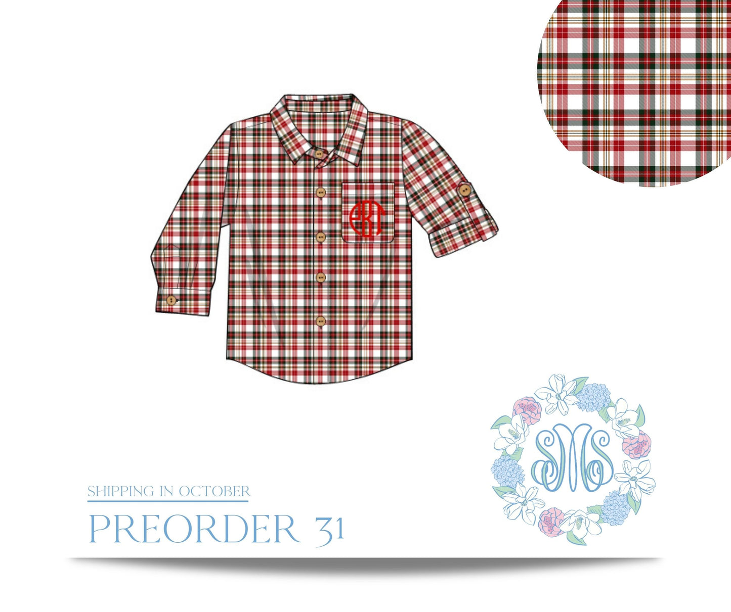 RTS: Velvet and Plaid Boys Shirt