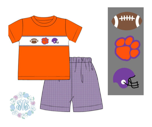 RTS: Clemson Smocked Set