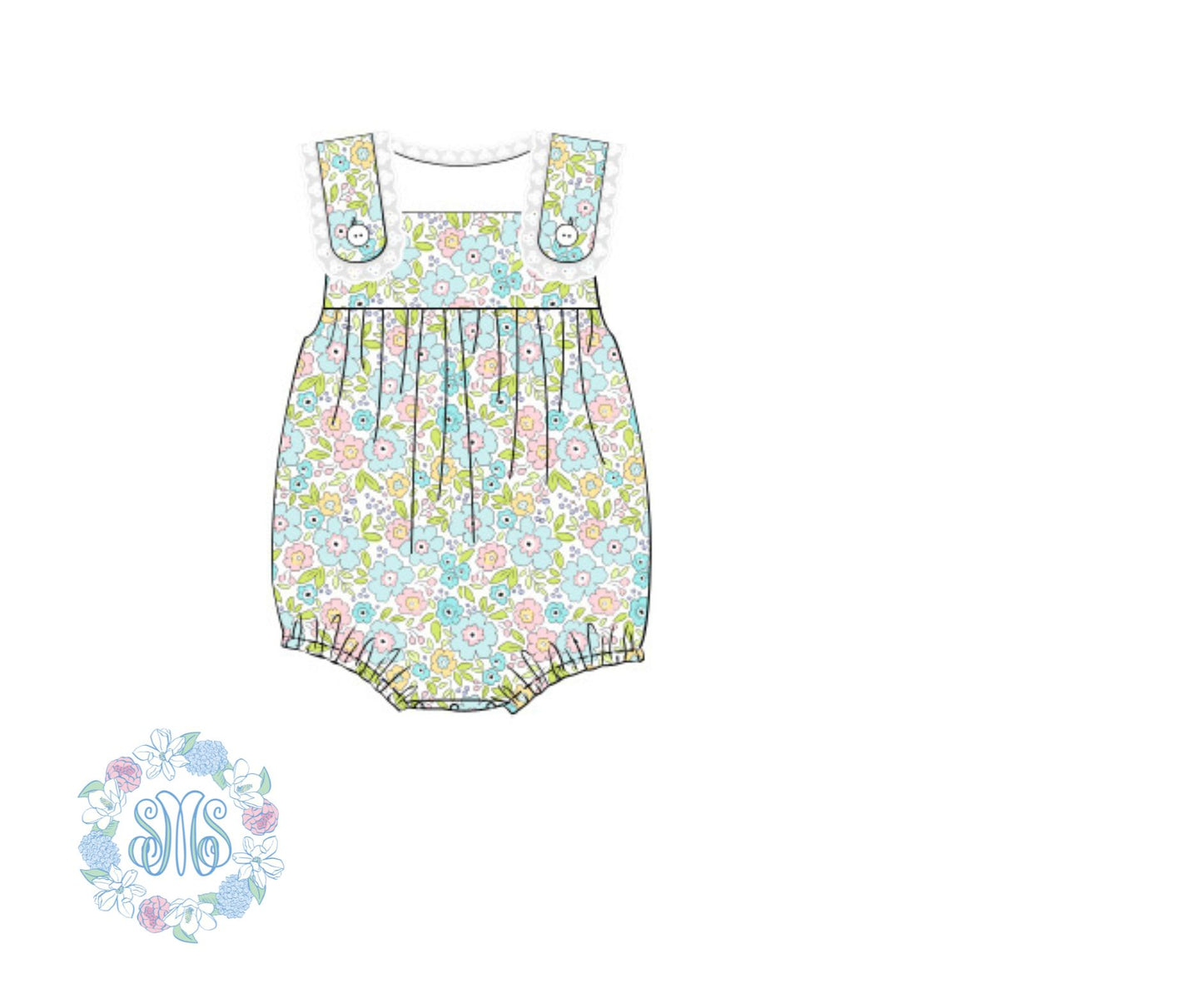 Floral and Stripe Girls Bubble