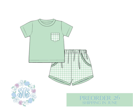 Gingham and Hydrangeas Boys Set