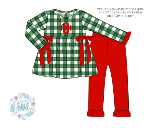 Classic Christmas Girls Leggings Set
