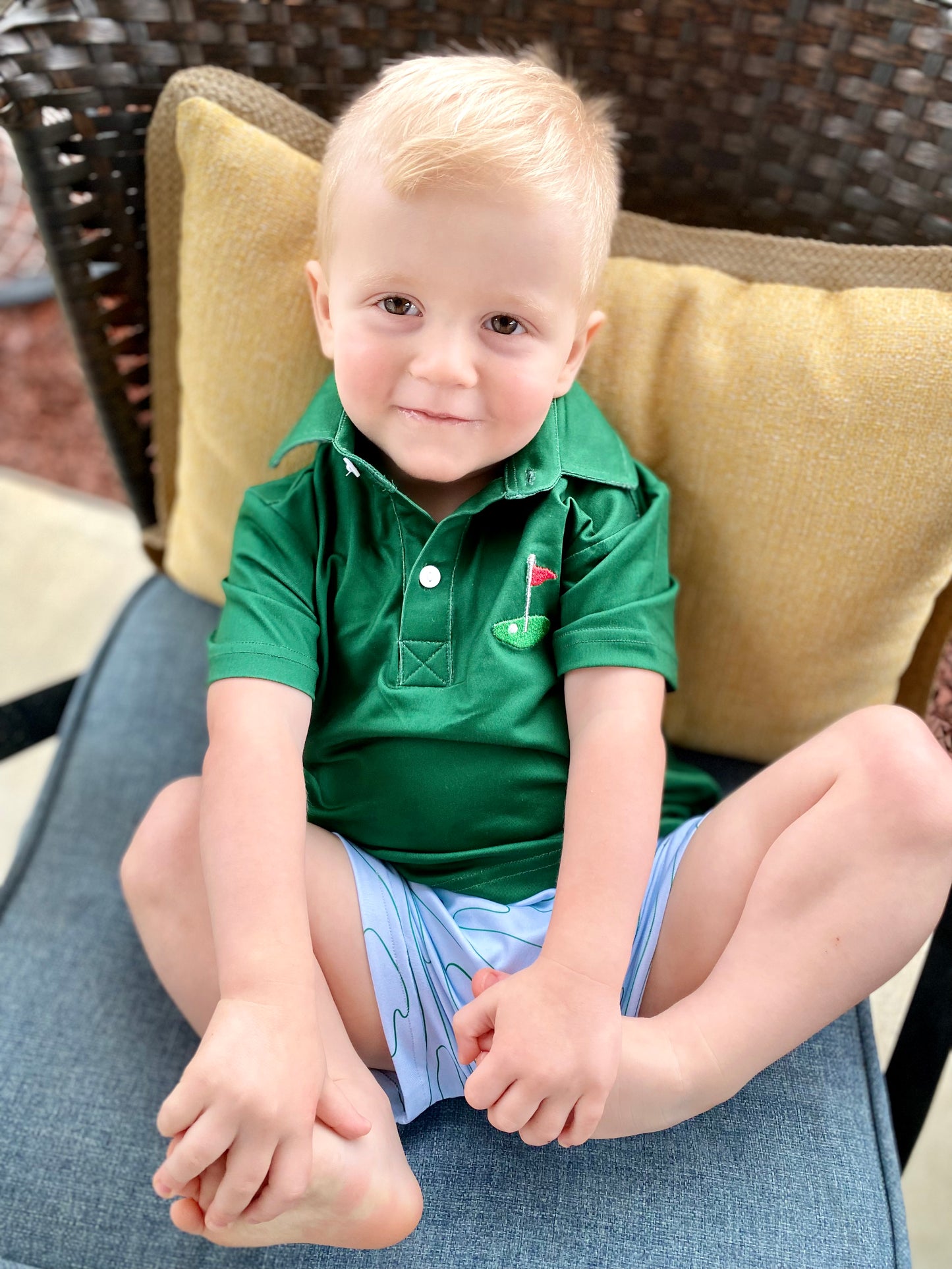 Playing On The Greens Boys Shorts Set